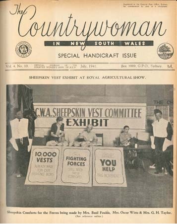 Countrywoman of NSW 1941 July CWA Sheepskin Vests