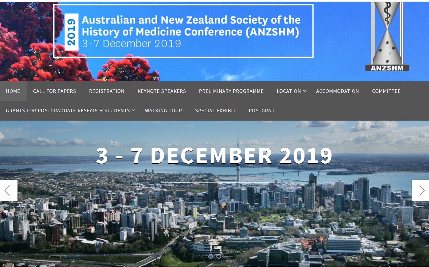 ANZHSM 2019 Conference Uni of Auckland Screenshot